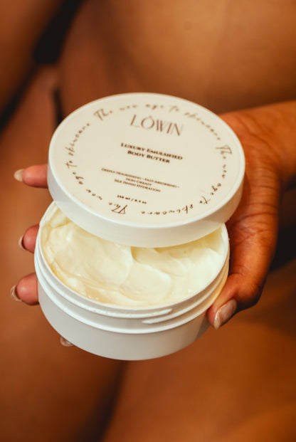 Luxury Emulsified Body Butter for Dry Skin – Deep Hydration with Squalane, Shea, Cocoa & Mango Butter