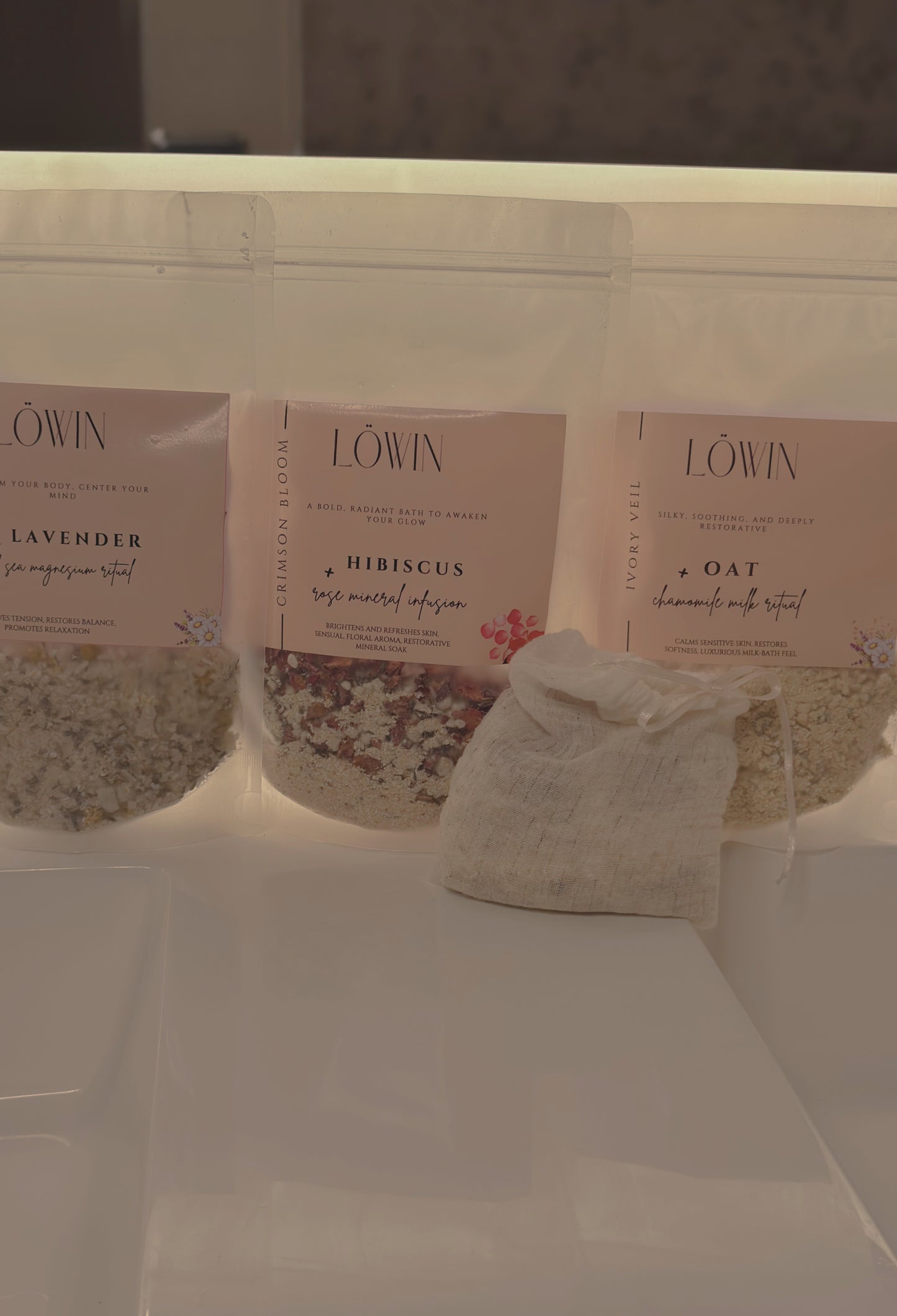 Verdant Serenity Bath Tea – Lavender, Chamomile, Dead Sea Flakes & Colloidal Oatmeal