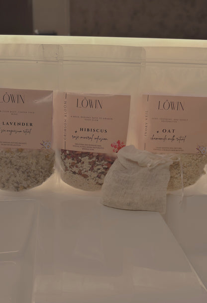 Verdant Serenity Bath Tea – Lavender, Chamomile, Dead Sea Flakes & Colloidal Oatmeal
