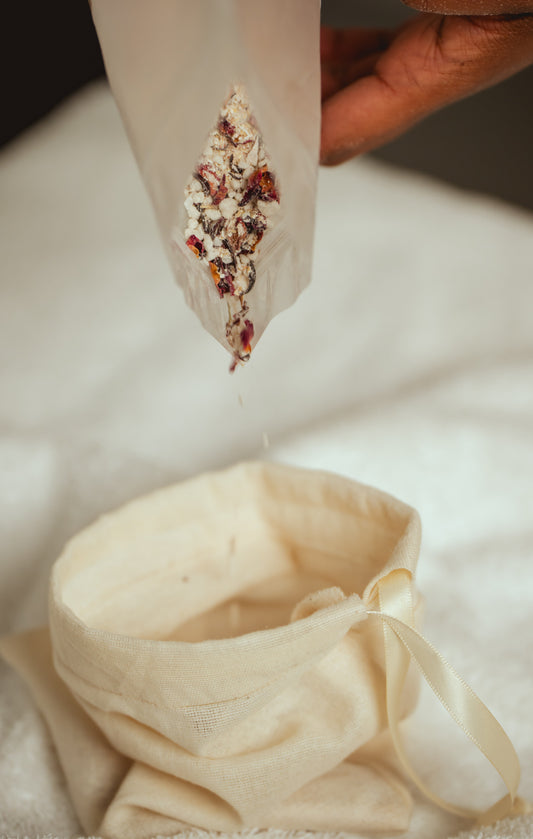 Verdant Serenity Bath Tea – Lavender, Chamomile, Dead Sea Flakes & Colloidal Oatmeal